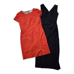 Lot Of Dresses Size 8, Vintage Black Nicole Miller and Tuscan Orange Shortsleeve